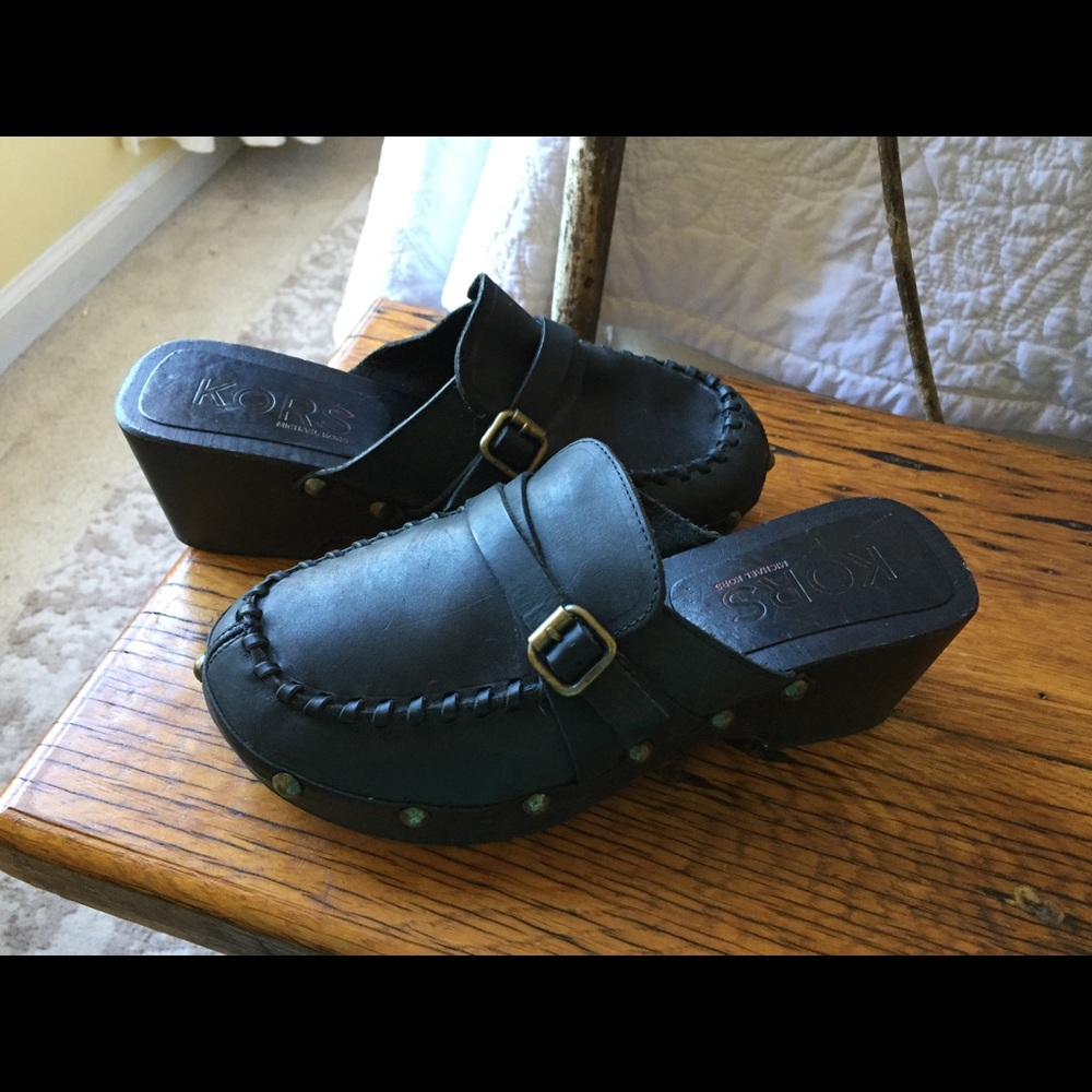 Michael Kors Leather Slide ons/ Clogs
